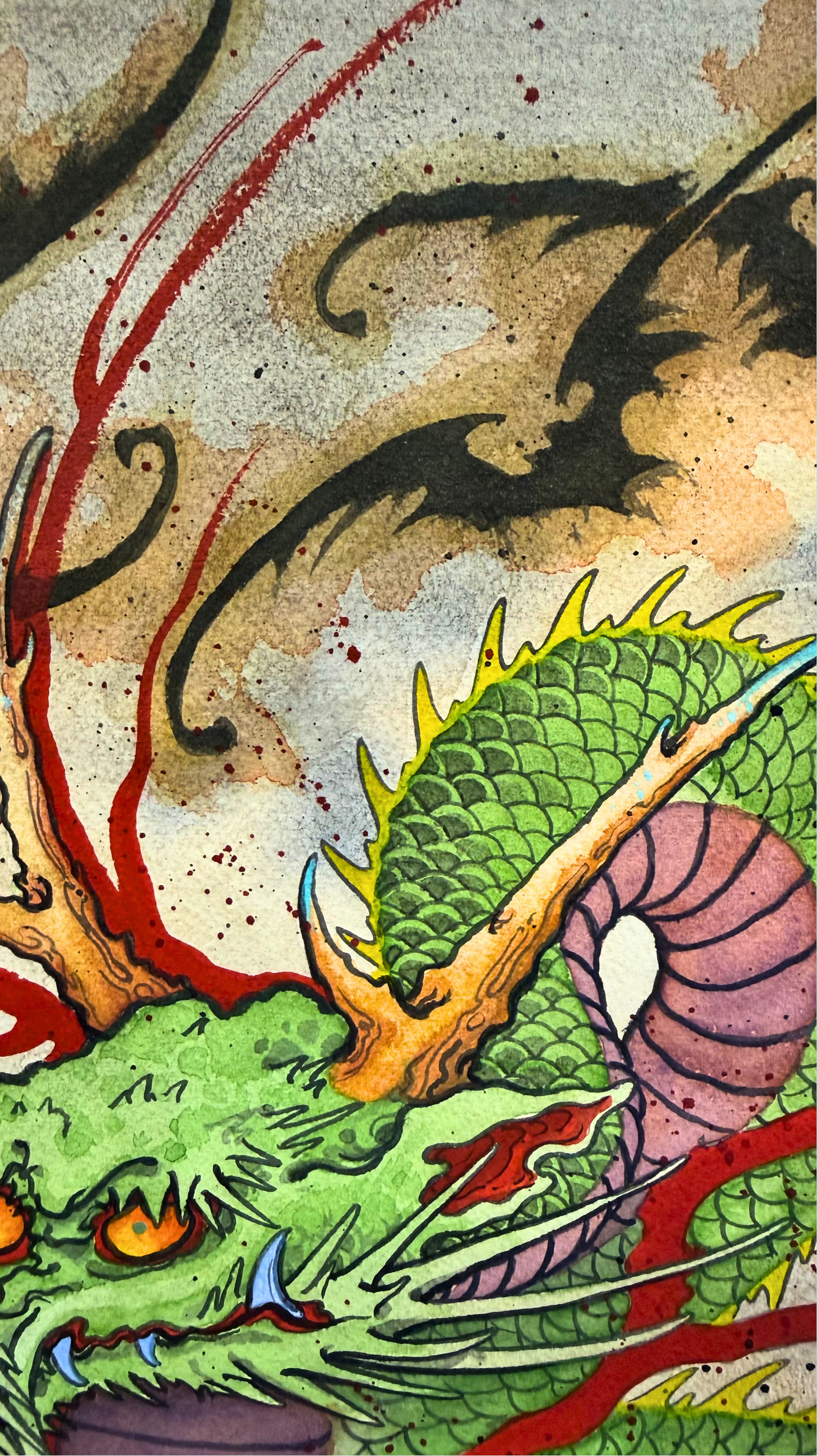 dragon and bats